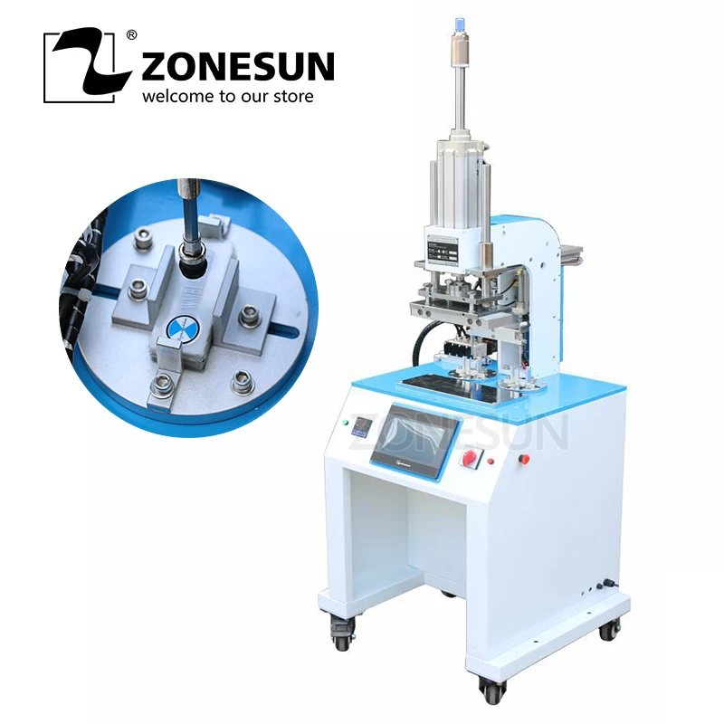

ZONESUN ZY-HTP-C 70*70mm Automatic Paper PVC Leather LOGO Hot Stamping Creasing Embossing Machine Heat Press Machine Punch Press