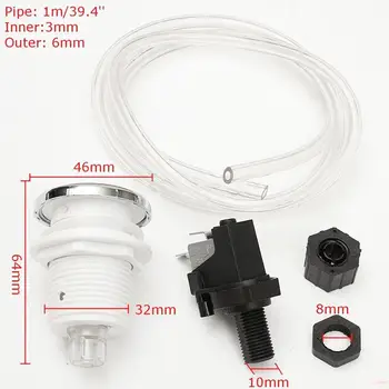

1 Set White Bath Tub Spa Waste Garbage Disposal Push Air Switch Button Push Hose Replacement Kit for Home Kitchen Tools