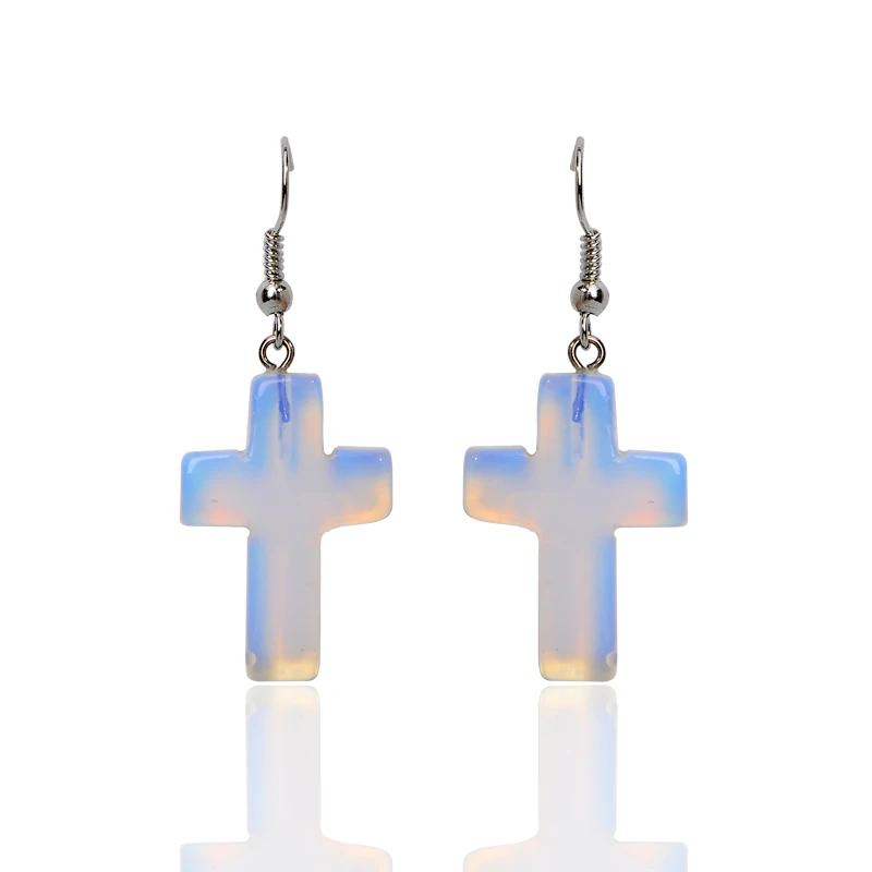 Женские серьги подвески с голубым опалом из прозрачного кристалла|earrings for|dropping
