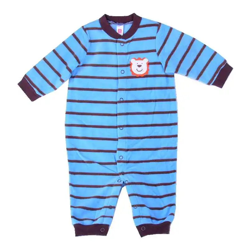 Monkey Blue Stripes Fleece Newborn Baby Boy Romper Children Clothes