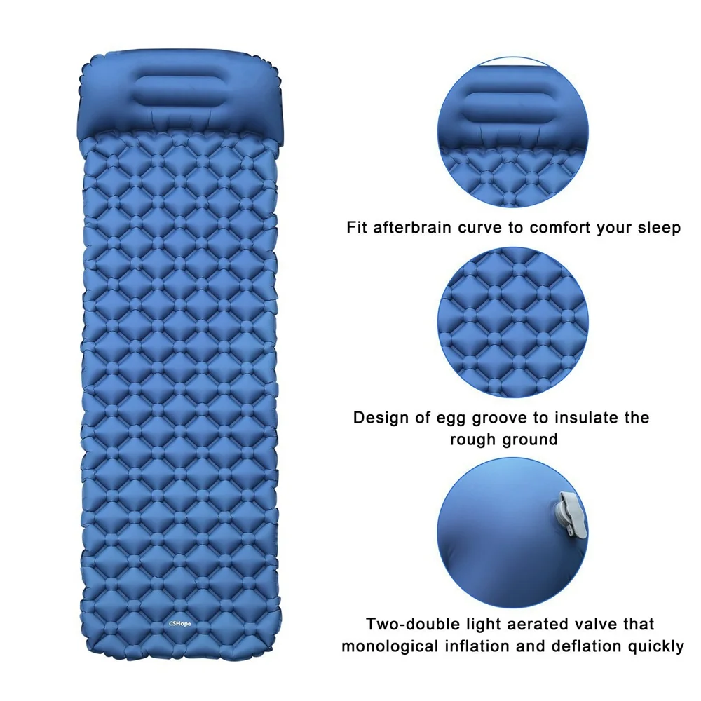 Надувной коврик для сна, походный коврик с подушкой, надувной матрас, подушка для улицы, одеяло, надувные диваны, кемпинг, кровать, кемпинг, пена, SES0048