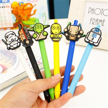 

Star wars Marvel Cute Gel Pen Kawaii Gel Pen 0.5mm Black ink Candy color pens for Kid Gift escritorio Papelaria School Supplies