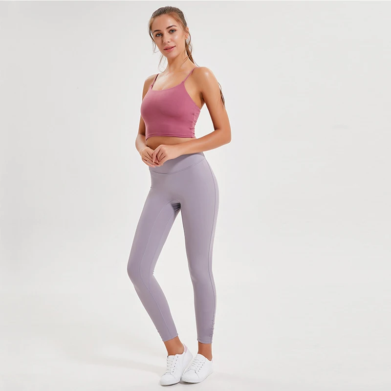 

Топ женский однотонный для йоги, пикантный спортивный бюстгальтер с подушечками для груди, для занятий фитнесом, пилатесом