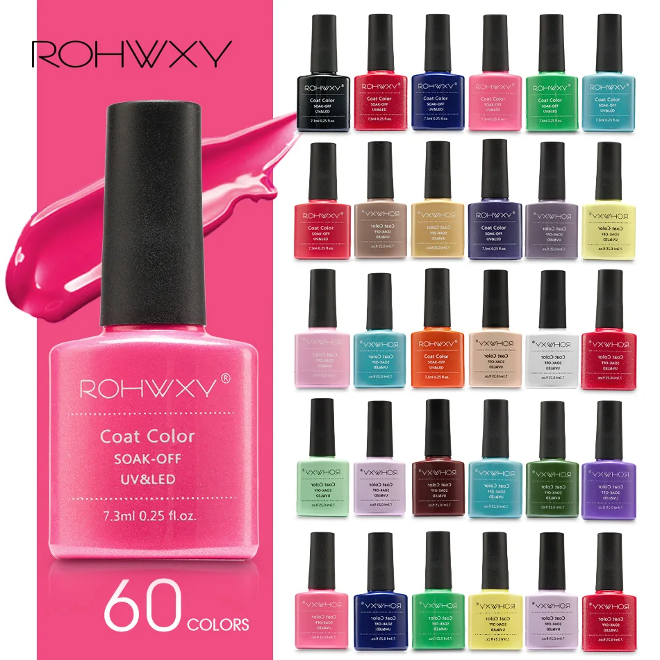 ROHWXY лак для ногтей Светодиодный УФ гель дизайна Гибридный 60 цветов