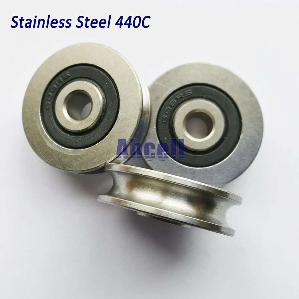 

30mm round groove Stainless Steel 440C Furniture Wire Rope Roller glidewheel H Slide Door Window Silent Bearing Pulley U Wheel