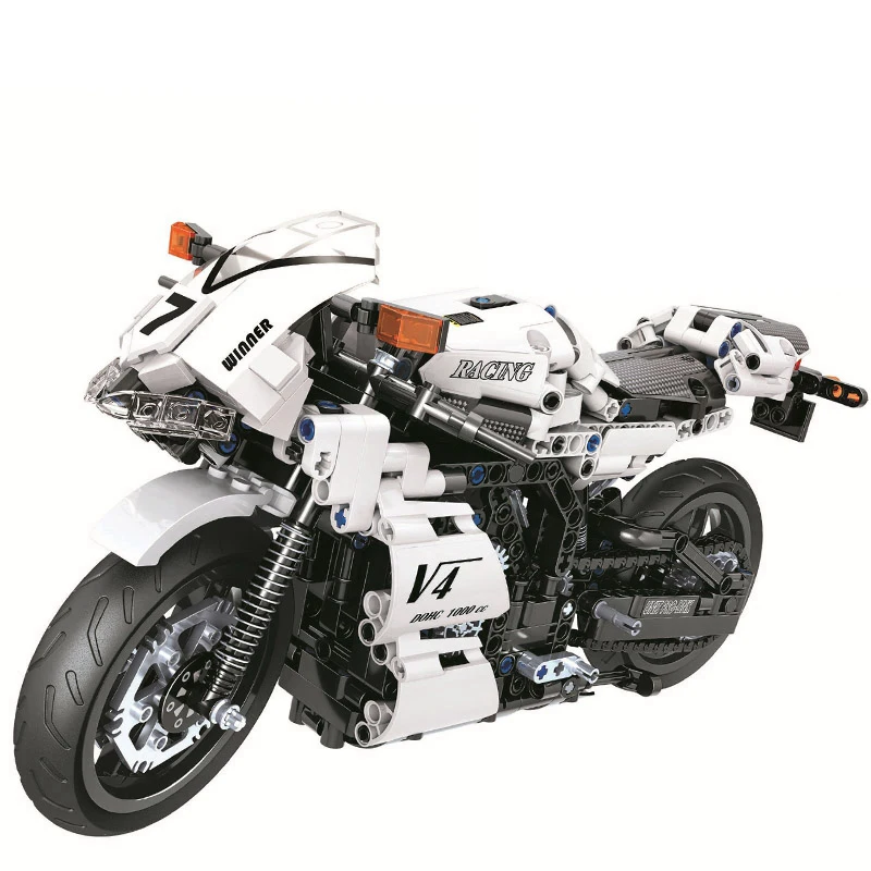 

Racing Motorcycle 716pcs Legoings Technic MOC Vehicle Creator City Building Blocks Bricks DIY Model Toys for children boy Gifts