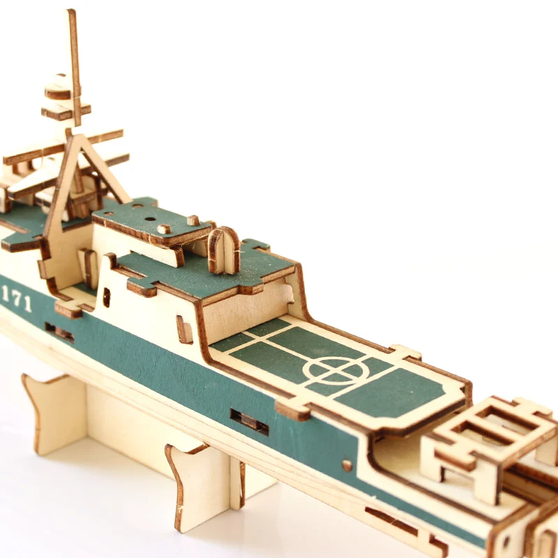 Ракетный эсминец деревянные головоломки стерео 3d модель разведки игрушка мальчик От 10 до 12 лет взрослых здания ученики Собранный корабль