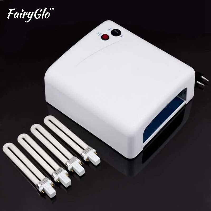 

36W EU Plug LED UV Nail Gel Polish Dryer Gel Nail Polish Curing Lamp 120s Timer Sensor Nail Art Tools with 4pcs 9W UV Bulbs