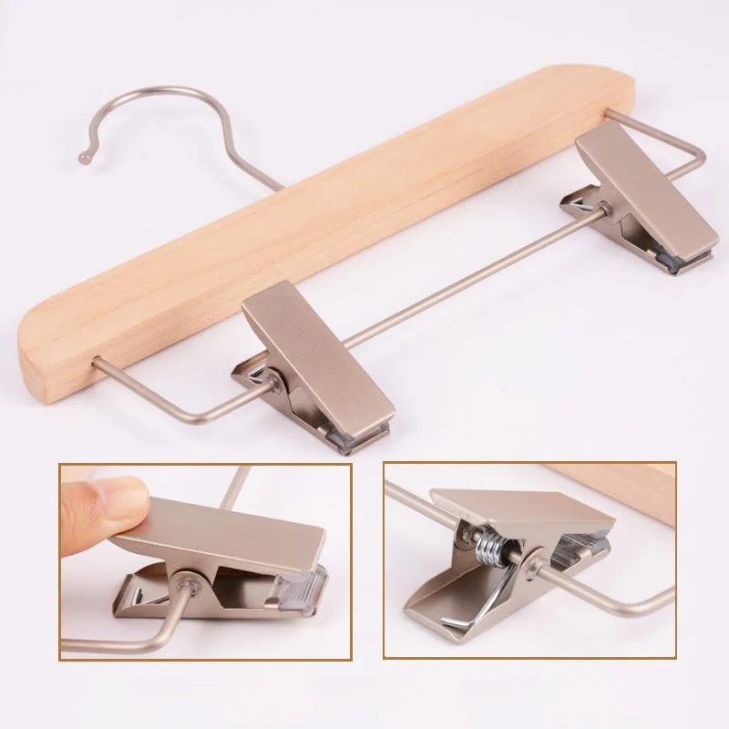 Description Picture 6 of item50Pcs/Lot Fast Shipping Adult and Child Hanger Wood Clothes Hangers for Pants Rack Wooden Hanger Pant Clip LX0872