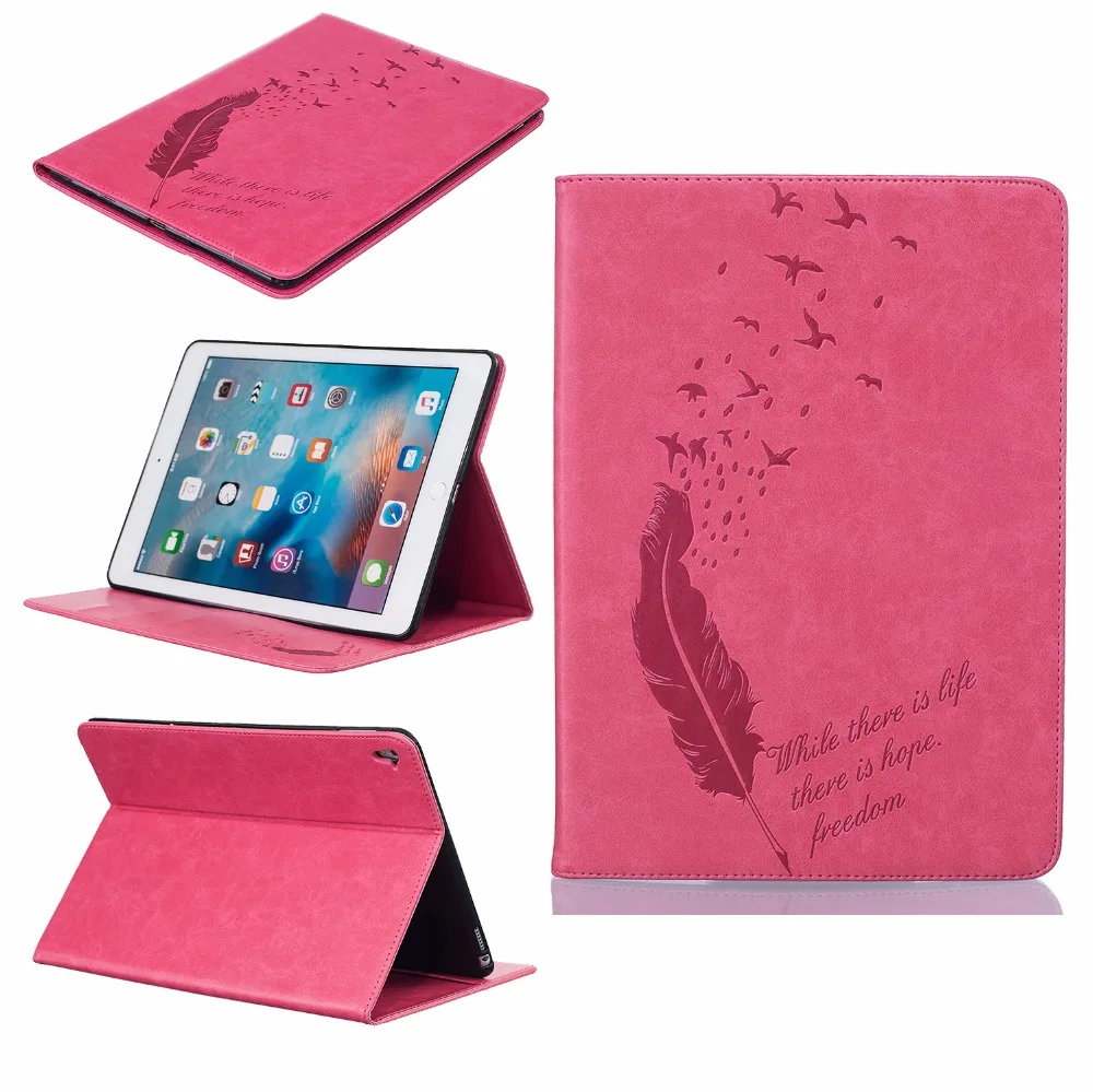 

for Ipad pro 9.7 case for Apple ipad pro 9.7 flip pu leather print cover case Feather pattern Card protection case