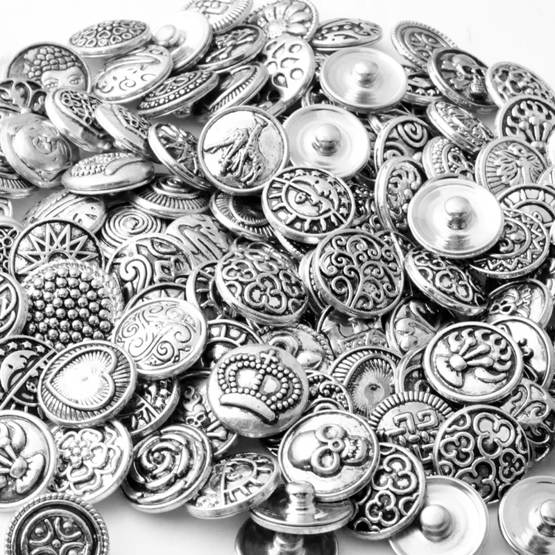 

50pcs/lot 0793 hot sale metal different color differend design Random mixed color snap
