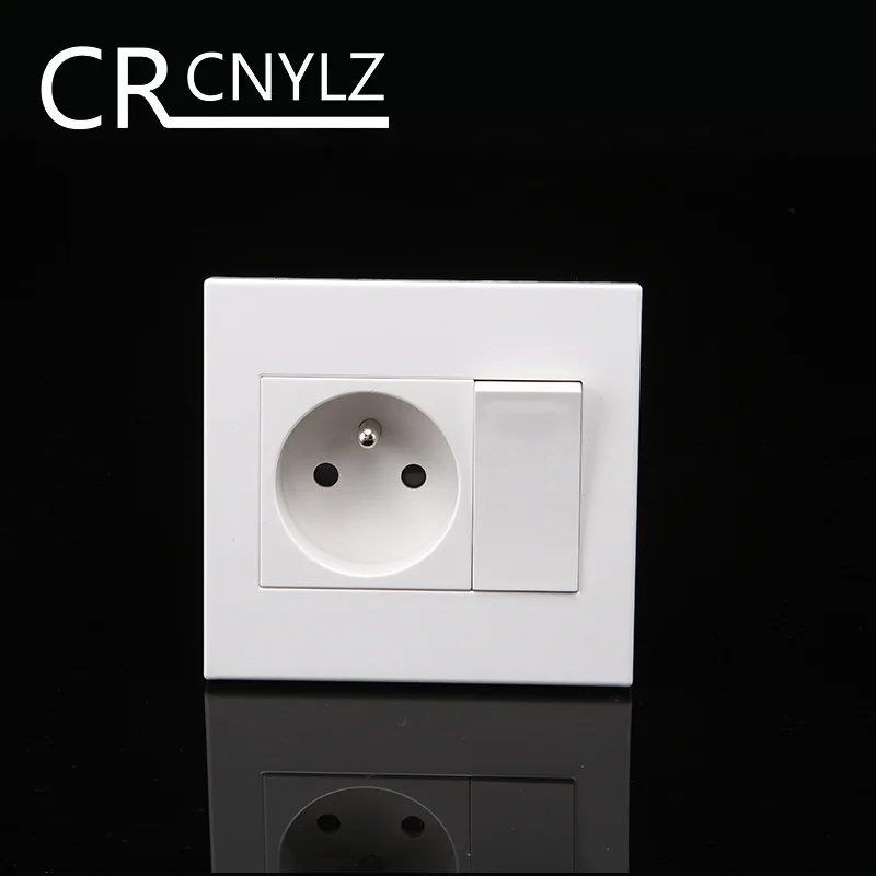 French Standard Household wall socket with switch 1 Gang 1Way Switch