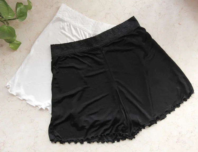Silk Safety Short Pants Sexy Lace Underpants Panties Knickers Femme Boxer Shorts Briefs Culotte