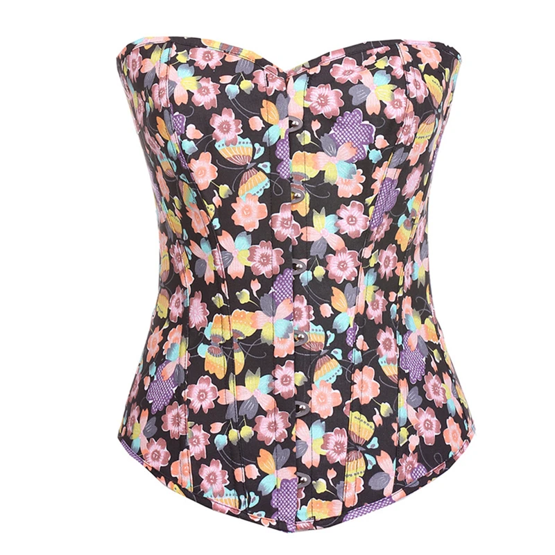 Flower Corset Women Fashion Waist Trainer Daily Wear Corset Floral