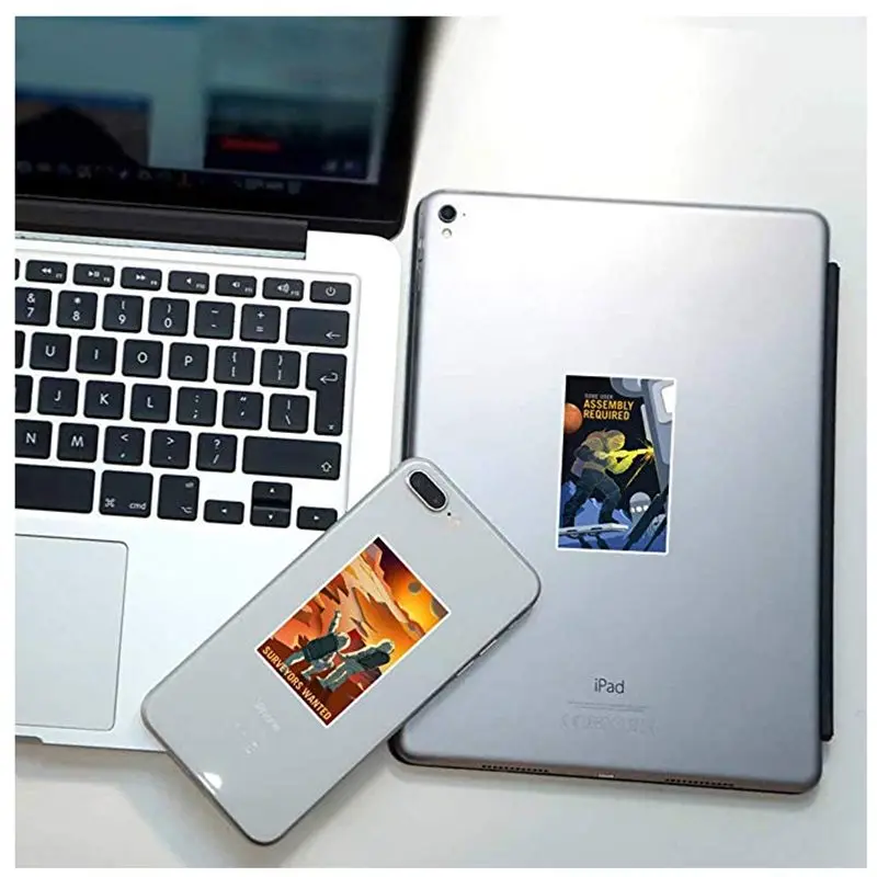 100Pcs SPACE EXPLORER STICKERS Vinyl Decals for Laptop Macbook Trackpads Keyboards Waterproof Vinyl Stickers Graffiti Sticker