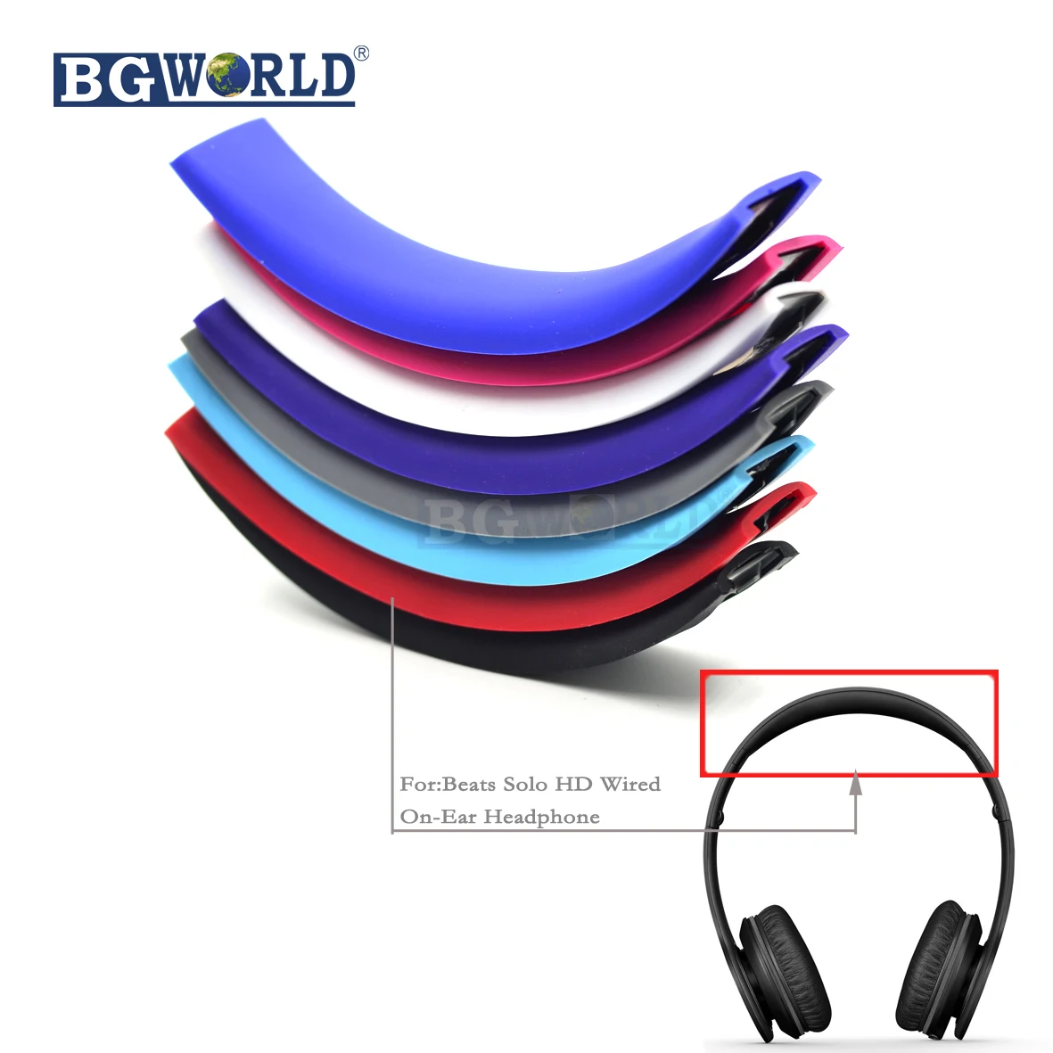 BGWORLD Cushion headband rubber bands parts for beat solo and solo hd
