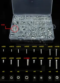 

330pcs M3 M4 M5 M6 Nuts Washers Phillips Round Head Bolts Flat Sheet Metal Screws High Quality