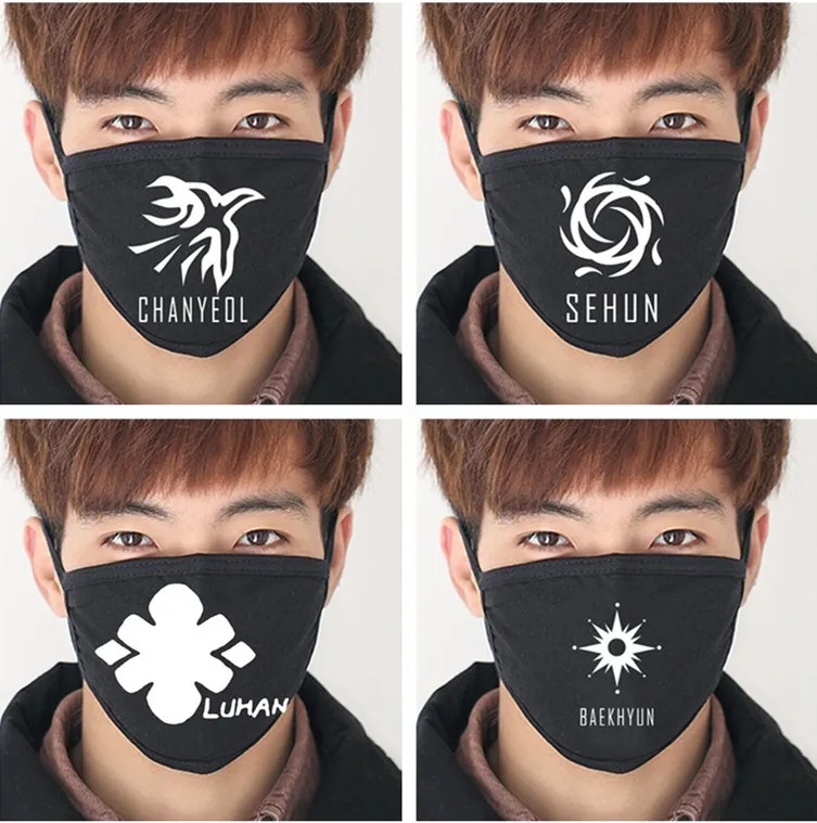 2017 KPOP fashion face masks kpop EXO EXO M EXO K XOXO black models wolf88 Anti muffle muzzle