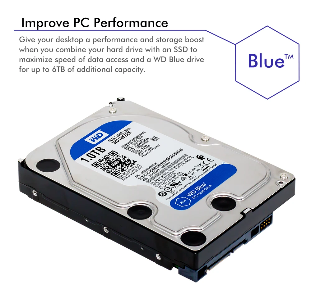 1 ТБ WD Blue 3,5 SATA 6 ГБ/сек. HDD sata Внутренний жесткий диск 64 м 7200PPM жесткий диск Настольный hdd для ПК WD10EZEX