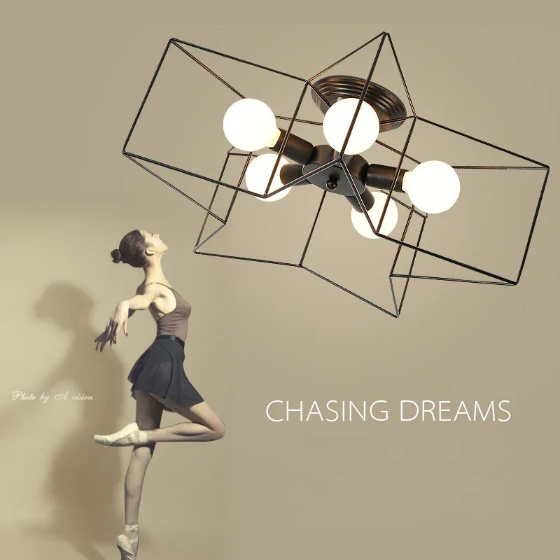 Metal Star 5 Lights Flush Mount Modern LED Ceiling Lamps For Bedroom Living Room Black White Ceiling Lights Home Lighting Lustre De Sala (7)
