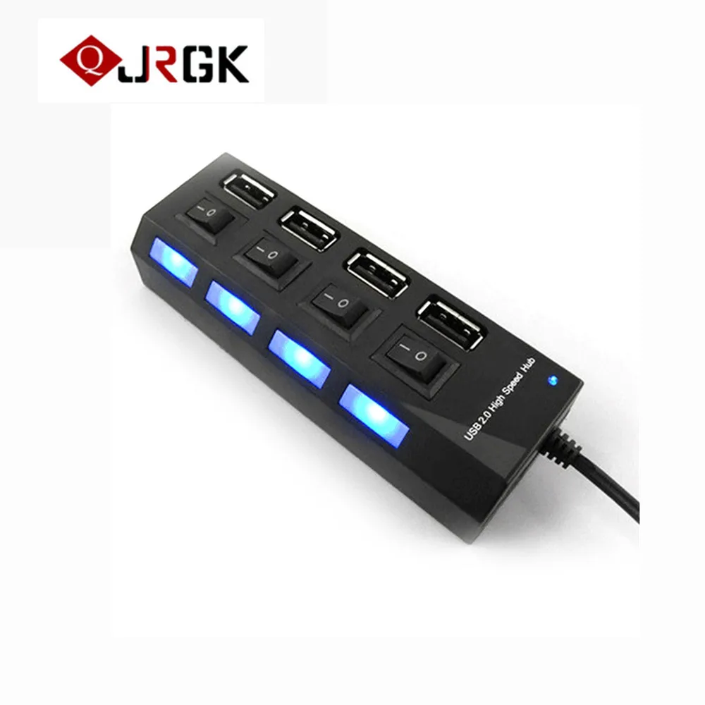 JRGK Micro 4 порт USB Центральная станция 2,0 высокоскоростной сплиттер с переключателем включения/выключения для планшета ноутбука