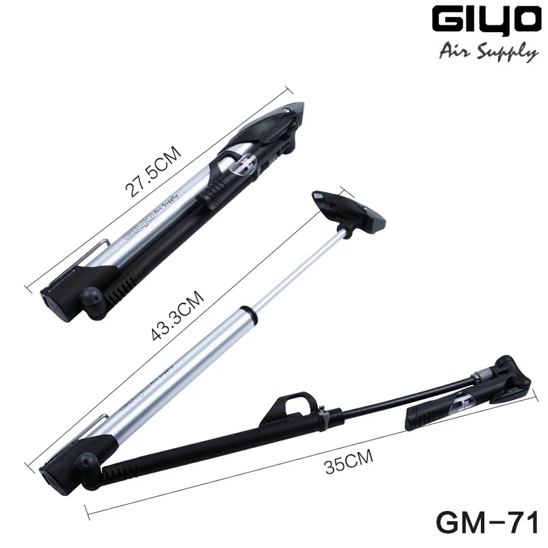 Велосипедный насос высокого давления Giyo GM 71/71B портативный воздушный MTB 140psi Presta