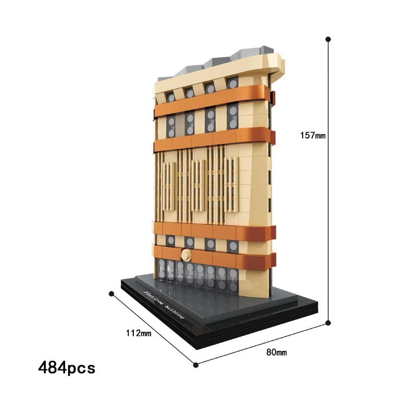 

World famous Architecture United States new york Flatiron Building block model moc bricks educational toys collection for gifts