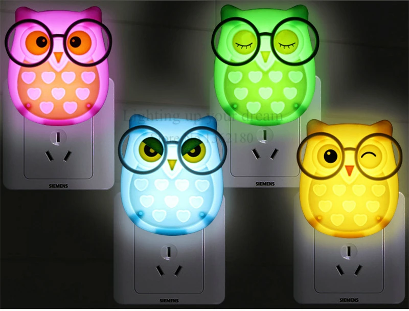 2019 Owl Led Night Light Auto Light Sensor Control LED Sensor Night Lights Child Baby Home Bedroom Pink Blue Green Yellow Light nursery night light