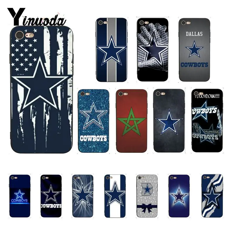 

Yinuoda Dallas Cowboys Glitter Black TPU Soft Phone Cover for iPhone 8 7 6 6S Plus X XS MAX 5 5S SE XR 10 Cases Fundas Capa