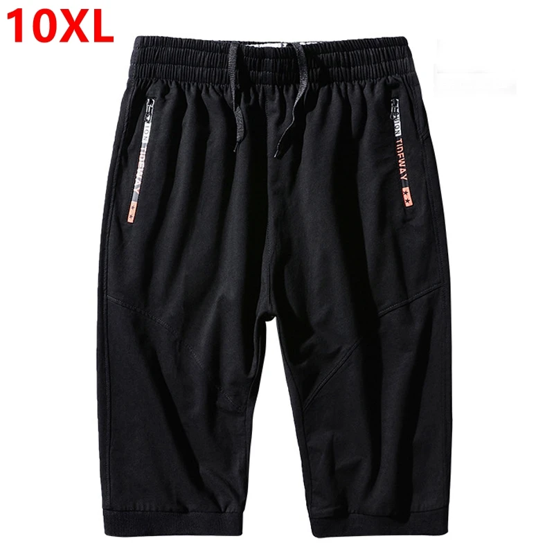 

Summer new large size cropped male cotton elastic plus fertilizer to increase thin shorts