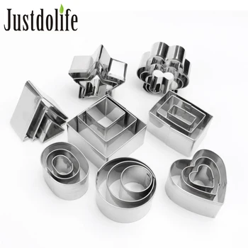 

24PCS Stainless Steel Pastry Cookie Cutter Set Mold DIY Baking Pastry Tool Cutter Flower Round Star Biscuit Dough Fondant Donuts