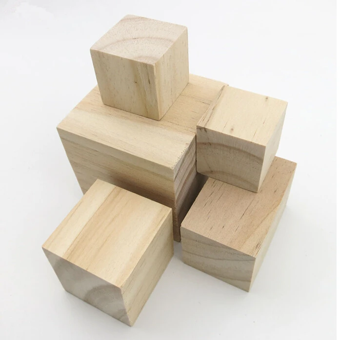 Blocchi Di Legno Massiccio DECOKTIVO - 20x20x20 Cm, Set Di 3, Per Decorazione Casa E Supporti - Foto 5