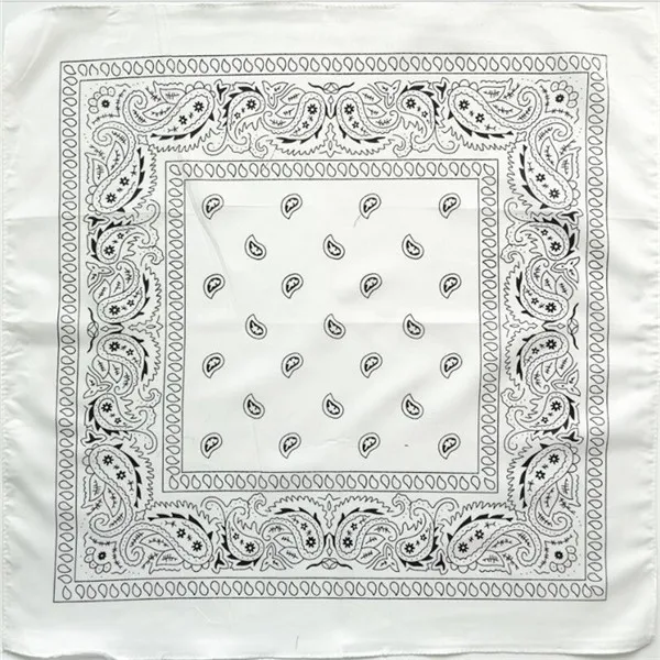 white bandana Новое поступление, унисекс, хип-хоп, черная бандана, модный головной убор, повязка на голову, шейный шарф, повязки на запястье, квадратные шарфы, платок с принтом - Цвет: white bandana