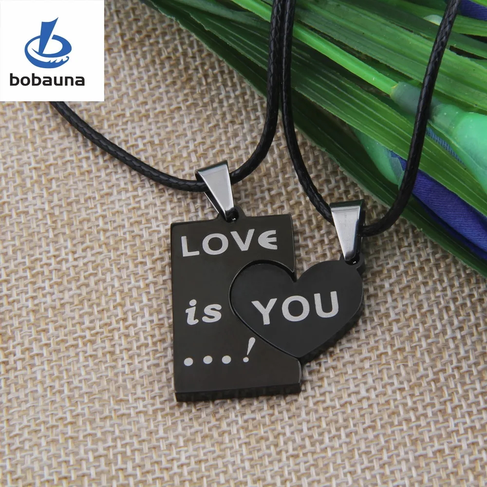 love you couple necklace