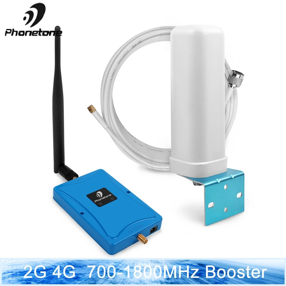 

2G DCS 1800MHz 4G LTE 700MHz Mobile Phone Signal Booster 4G 1800 MHz Signal Repeater Cell Phone Amplifier & Whip/Sucker Antennas