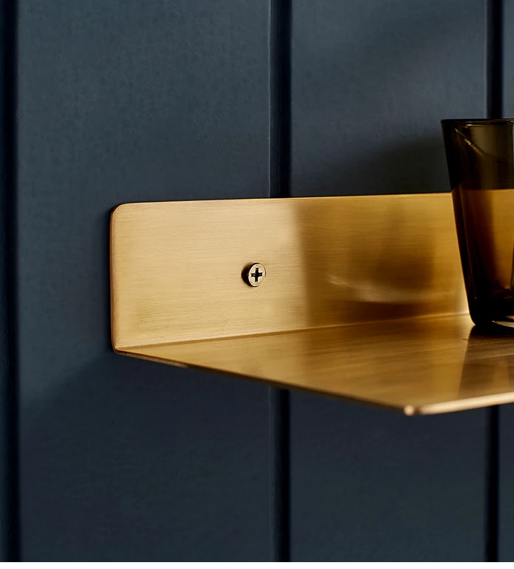 الذهب الشمال الجدار الديكور المطبخ مجلة تخزين أصحاب رفوف النحاس النحاس الحديثة تصميم شماعات ل ممر القضبان الرف