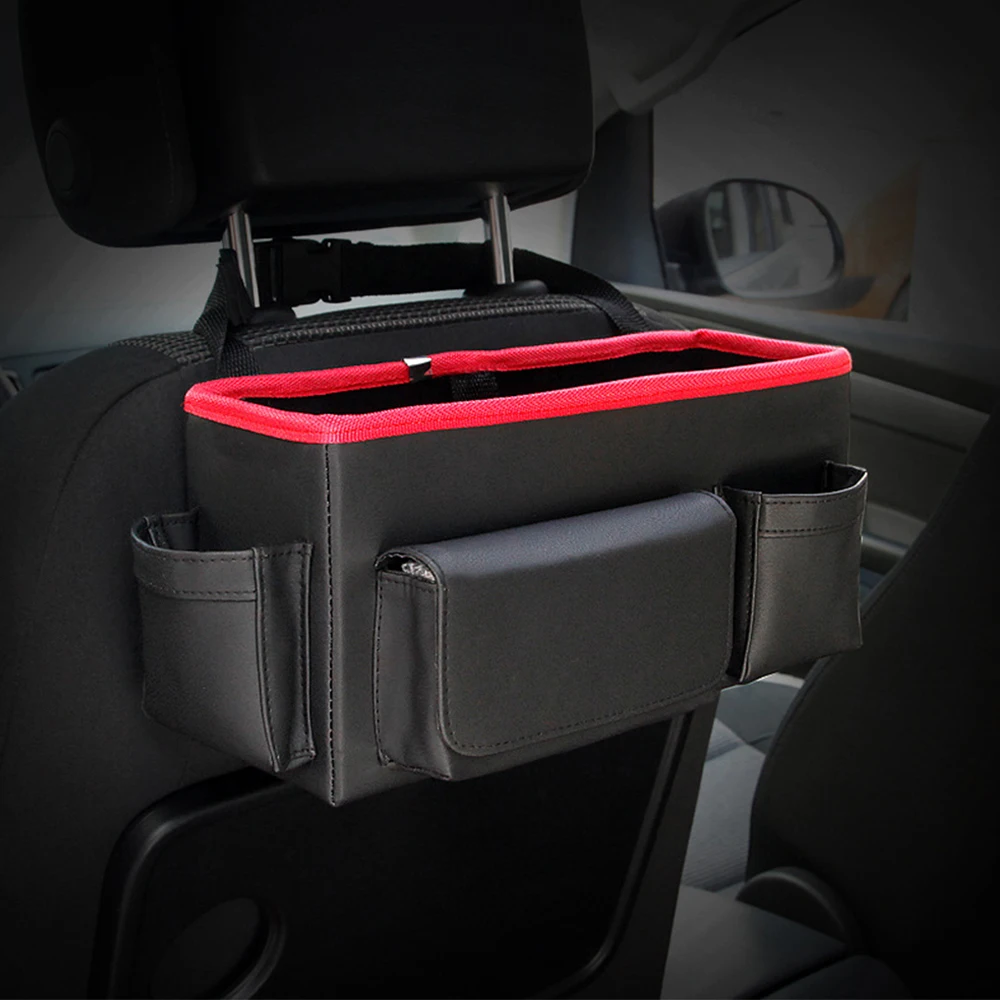 

SITAILE Multi-Use Auto Seat Back Organizer Multi-Use Car Backseat Folding Portable Storage Box Leather Car Interior Accessories