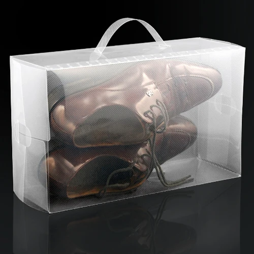 

5 x Clear Plastic Mens Shoe Storage Boxes Containers Size 8 9 10 11
