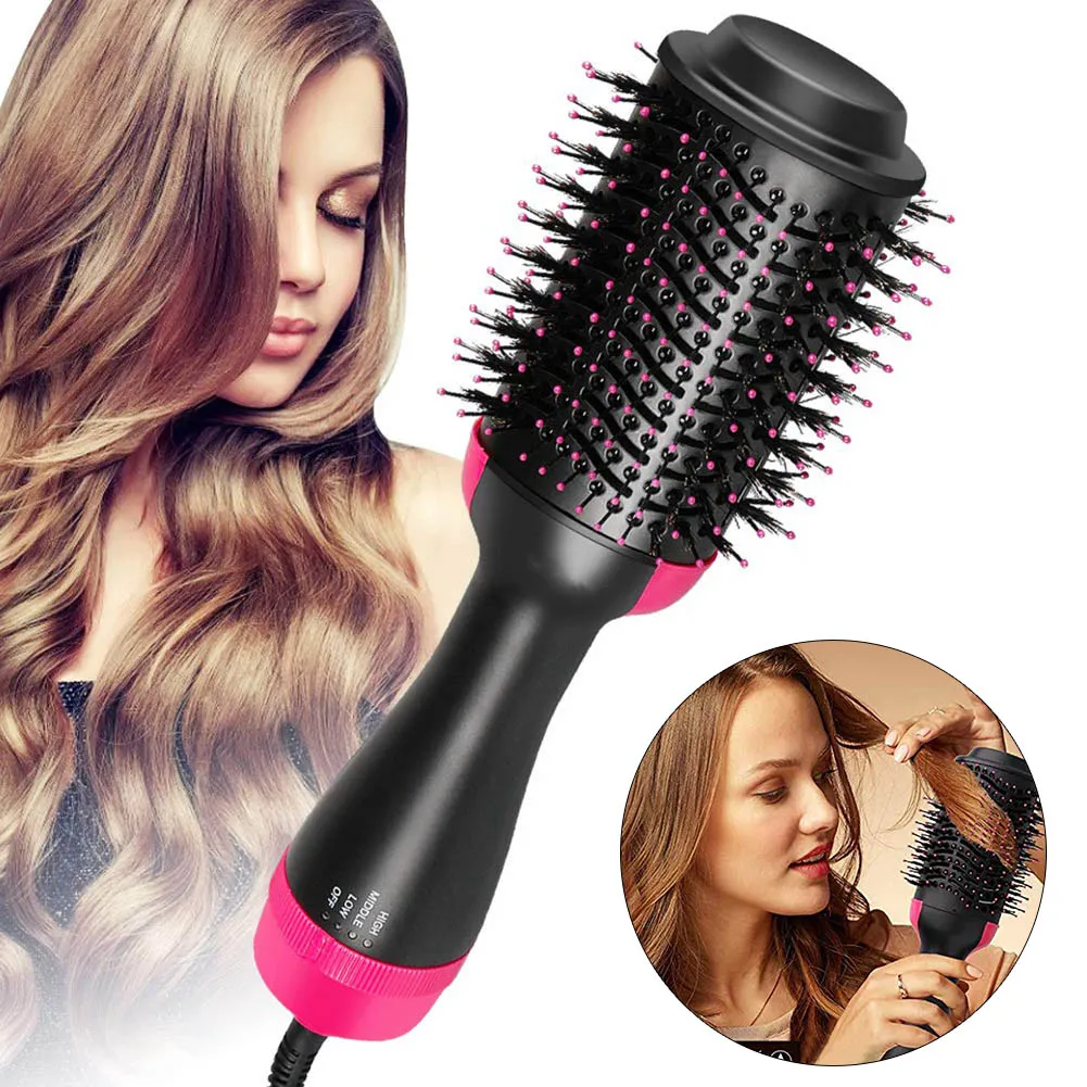 

Electric Professional Comb Infrared Negative Ion Hot Air Comb Straight Curling Hair Comb Hairdryer 100-240V