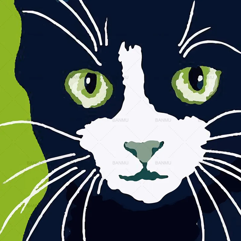 Художественная печать, Картина Настенная кошка мультфильм животное холст живопись Декор плакат Холст Картина Настенная живопись на картине домашний декор