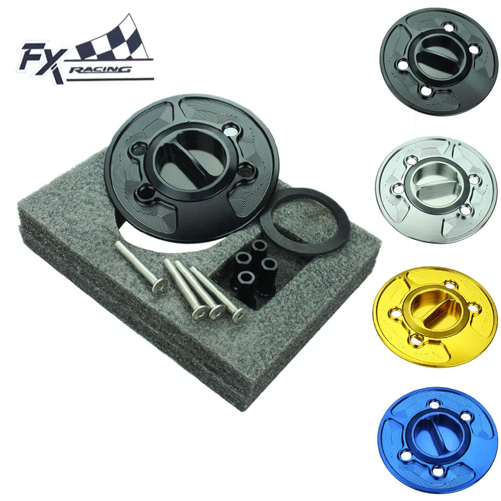 FX CNC 104mm Aluminum Motorcycle Fuel Tank Gas Cap Cover Keyless For