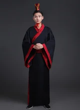 Multicolor Larga Túnica de Los Hombres Capitán Ropa Nacional Chino Tradicional Traje Masculino Hanfu Dinastía Tang Traje de la Danza Etapa