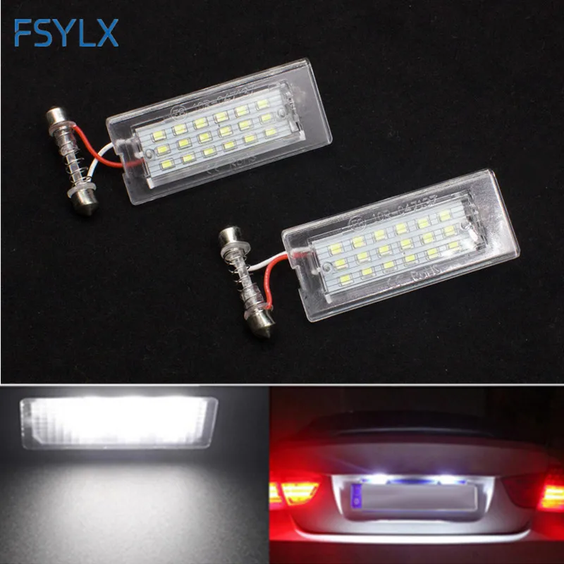

FSYLX New 2 Pcs LED Licence Plate Light Lamp for BMW X5 E53 99-06 X3 E83 03-10