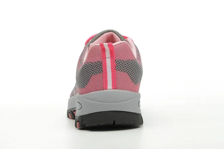 Защитная обувь со стальным носком; Легкие кроссовки унисекс для работы; дышащие износостойкие Модные женские флуоресцентные розовые кроссовки