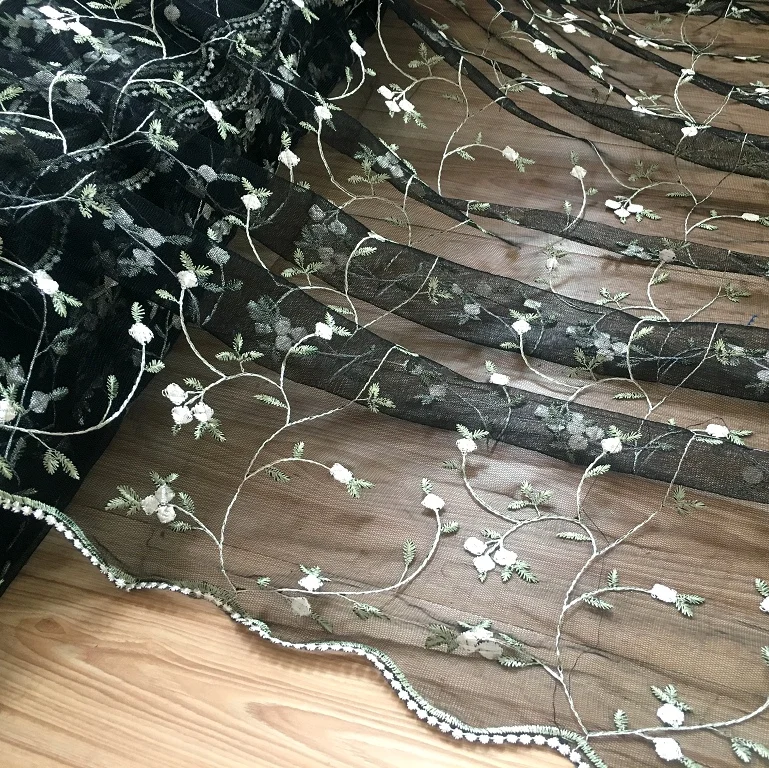 Tini flowermesh вышивка кружевная ткань свадебное платье Тюль юбка материал ткани для лоскутного кумаса telas por metros