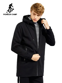 

Pioneer Camp long men jacket brand-clothing fleece inside autumn winter warm coat male quality hooded outerwear AJK702407