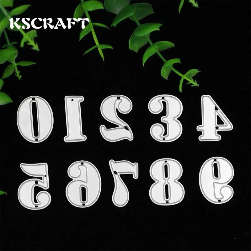 Металлические трафареты KSCRAFT с цифрами для сделай сам Скрапбукинг/фотоальбом