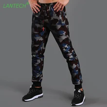 LANTECH, Мужские штаны, для бега, для фитнеса, для упражнений, длинные штаны, на молнии, с карманом, камуфляж, модные, повседневные, дышащие, быстросохнущие