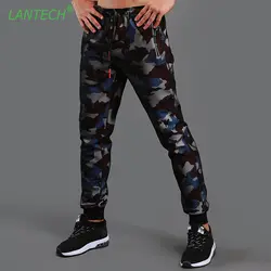 LANTECH Мужские штаны Jogger Фитнес упражнения длинные брюки на молнии карман камуфляж модные повседневные дышащие быстросохнущие