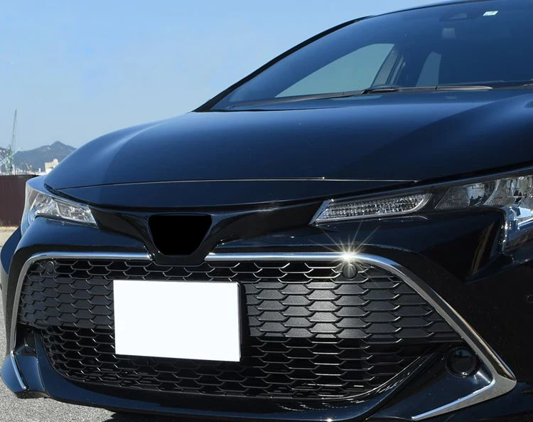 

For Toyota Corolla Hatchback 2019 2020 Front Center Grille Grill Outer Cover Trim 2pcs ABS Chrome Car Accessories